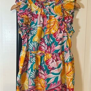 Crown & Ivy Multicolor Ruffled Babydoll Top - small